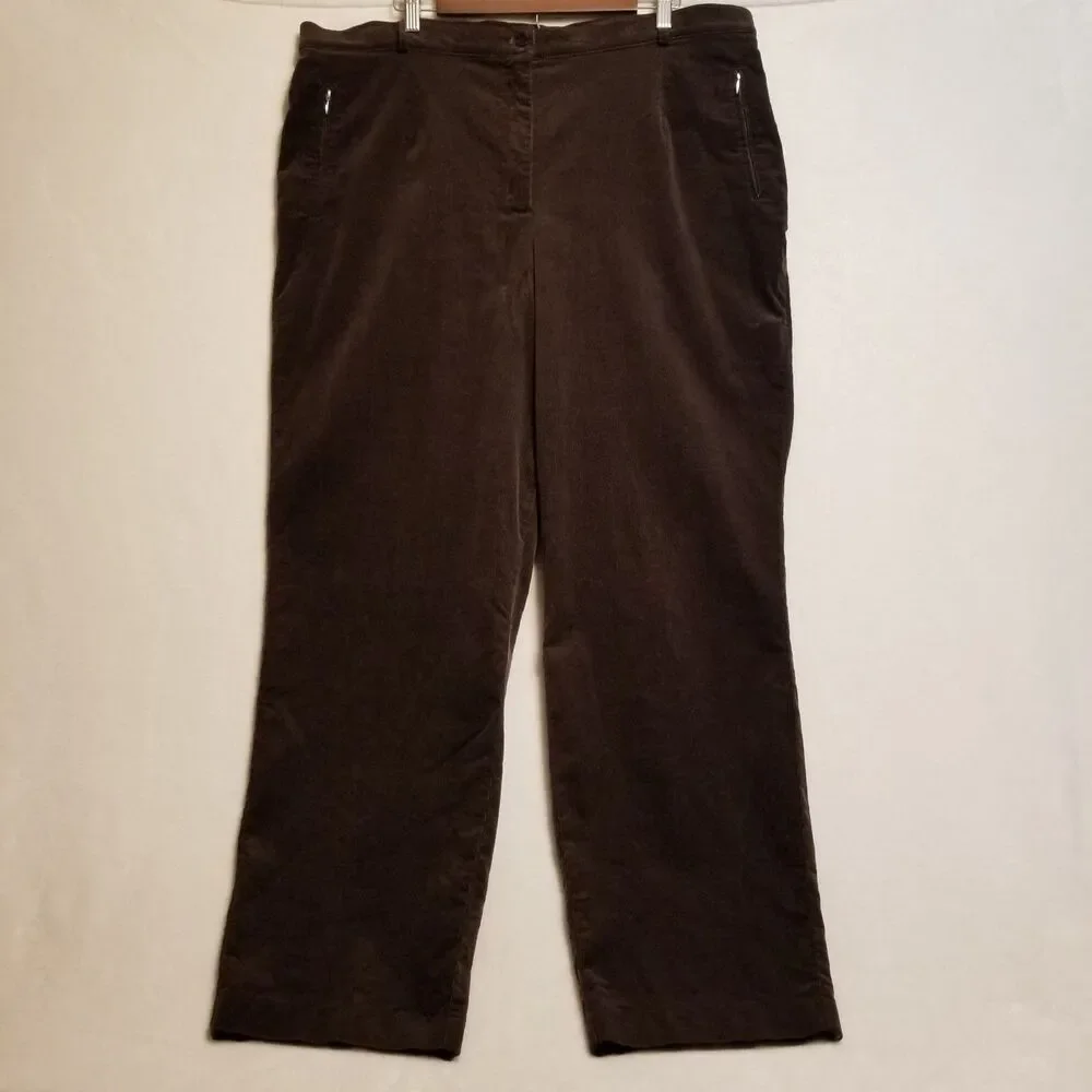 Tribal 22W Pants Corduroy Brown Straight Stretch Pocket Academia  Grunge Autumn